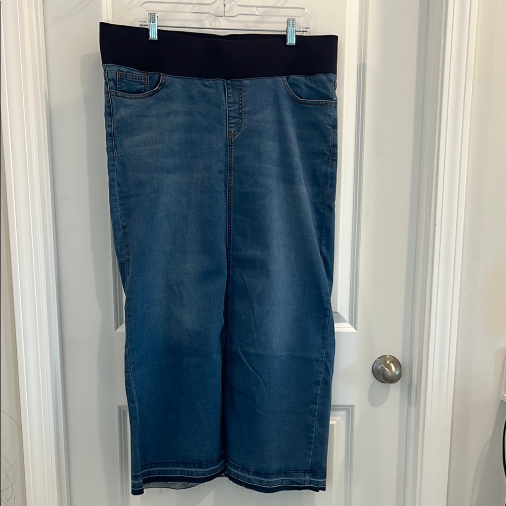 Women's Blue Denim Maternity Skirt